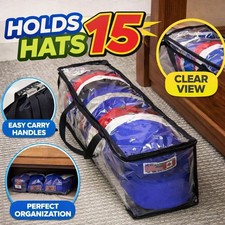 Baseball Cap Storage Bag Holds 15 Hats Clear PVC Organizer Evelots