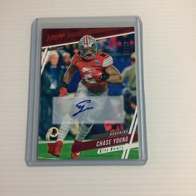2020 Chase Young Rookie Auto /25 Prestige Xtra, + Green Pulsar Prizm Chase Young