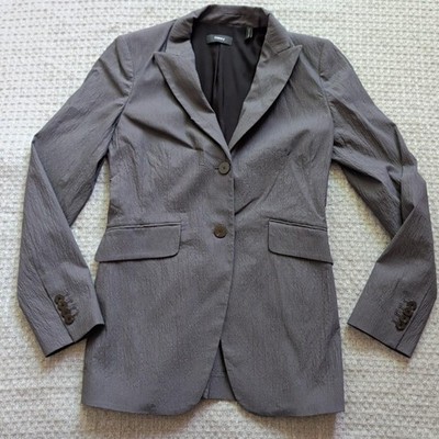 Theory Blazer Womens 6 Gray Andorie Stretch Two Button Suit Jacket L1006113