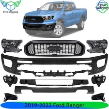 Front Bumper Face Bar Paintable & Grille Assembly Kit For 2019-2022 Ford Ranger