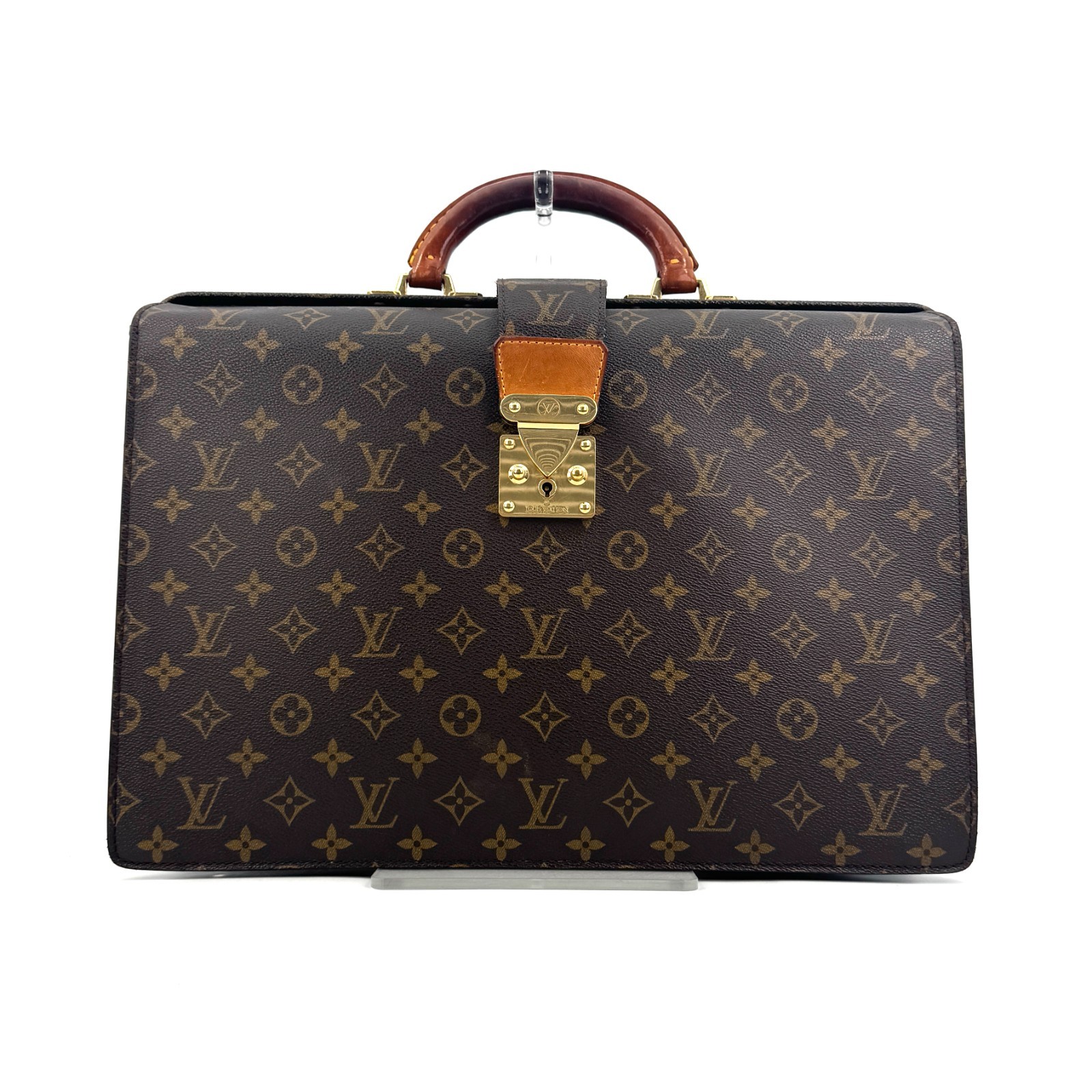 Louis Vuitton Monogram Serviette Fermoir Briefcase Business Bag M53305 Authentic