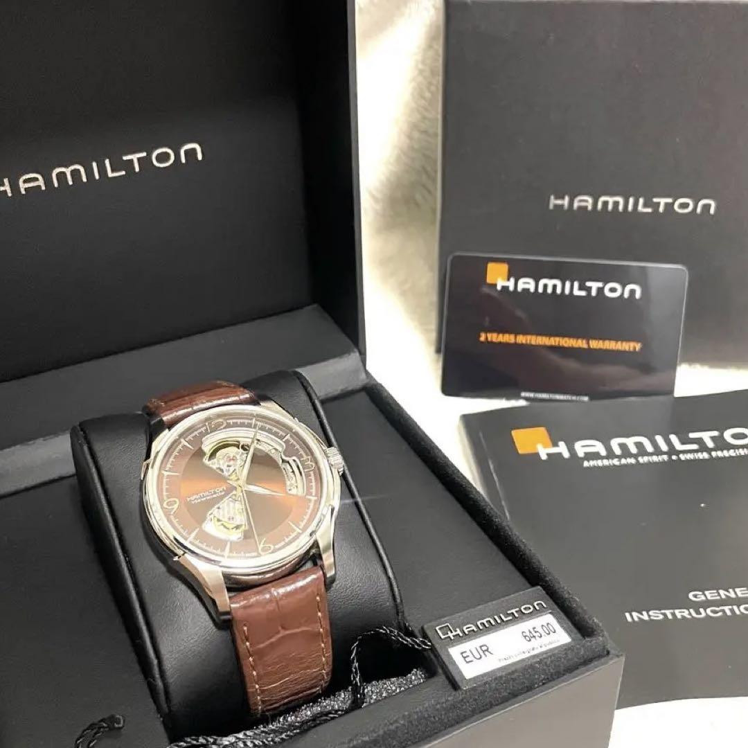 Hamilton Jazzmaster Open Heart Automatic Watch Brown Leather
