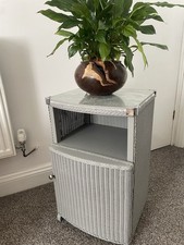 Lloyd Loom Vintage Bedside Cabinet Set with Glass Top