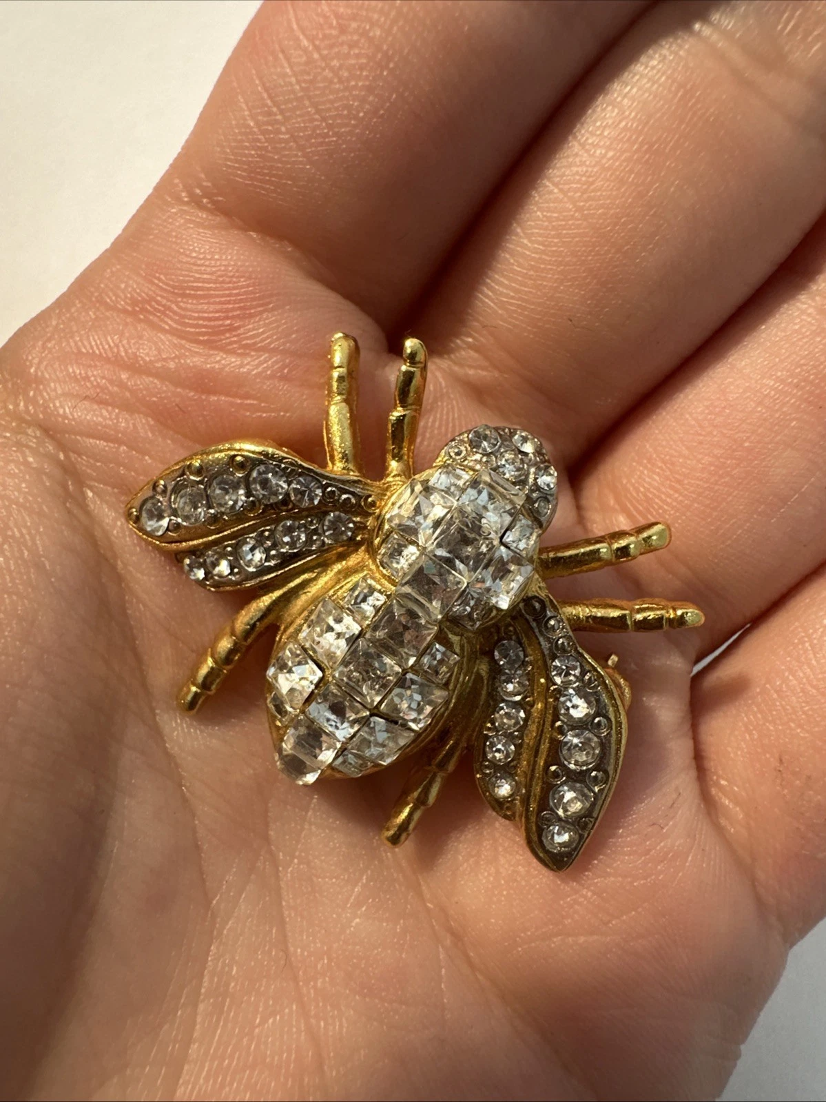 Broche Cigale, Strass Blanc Bijoux Fantaisie