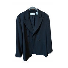 VALERIE STEVENS 100 Pure Wool Blazer Black Women s Size 8 Business Mid-Length