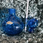 Blenko Handcrafted Blue Art Glass Decanter with Stopper, Hand Blown Glass