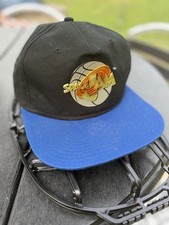 Gorra de baloncesto Space Jam con cierre a presión negra azul Tune Squad Logo Warner Bros