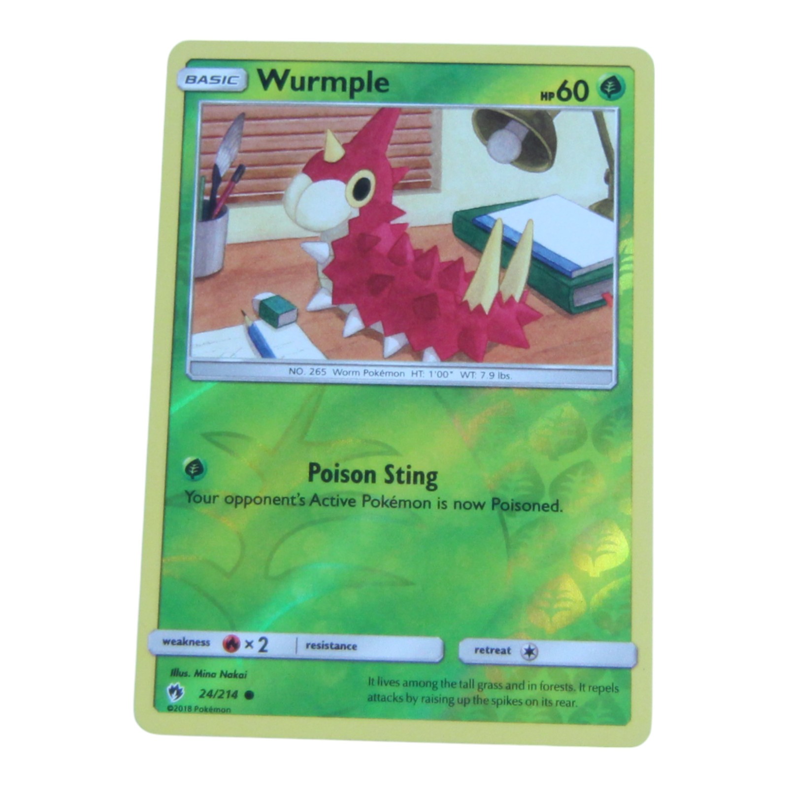 Wurmple #24 Reverse Holo - Pokémon TCG - Lost Thunder - Lightly Played 