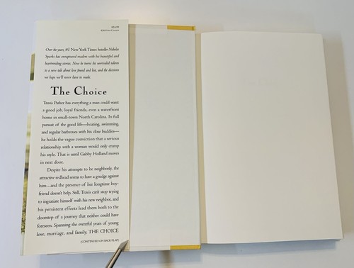 The Choice by Nicholas Sparks Hardcover Book 2007 Romance Novel Bestseller - Picture 6 of 9