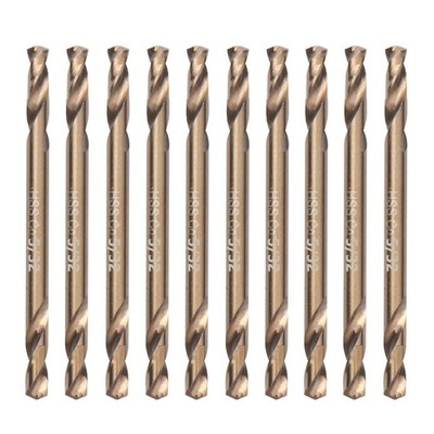 5/32'' Cobalt Drill Bits(10PCS), M35 HSSCO High Speed Steel Double Ends Stubby...
