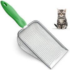 Metal Cat Litter Scoop,Sturdy Litter Cleaner Corner Shovel,Stainless Steel Me...