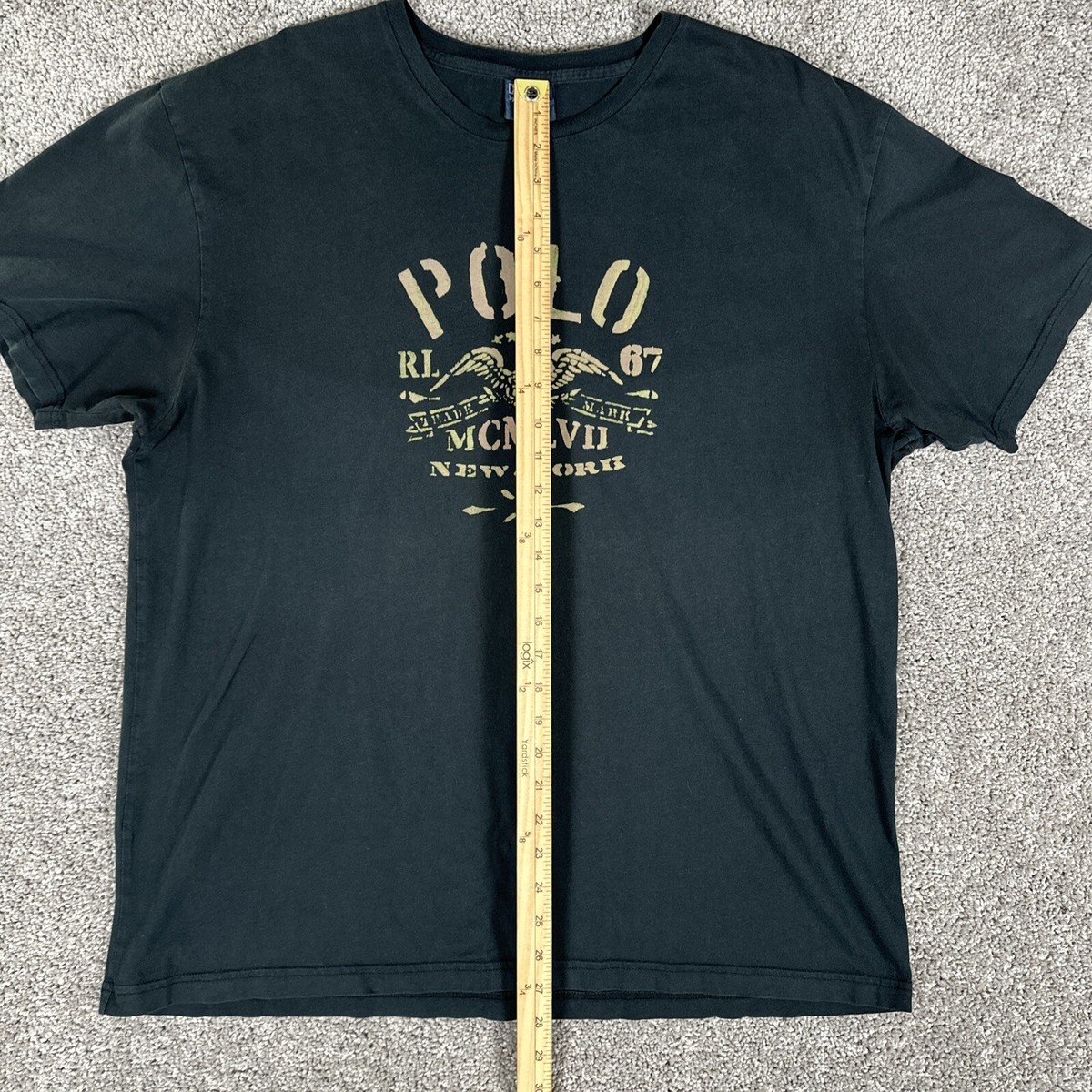 新品タグ付き　POLO RALPH LAUREN ロゴアップリケT サイズXL ☆タグ付き新古品☆ RALPH LAUREN SPORT VネックTシャツ ライト