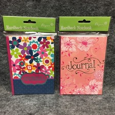 2 Hardback Journal Notebooks 120 Sheets Lined Paper 7" X 5" Paper Craft Floral