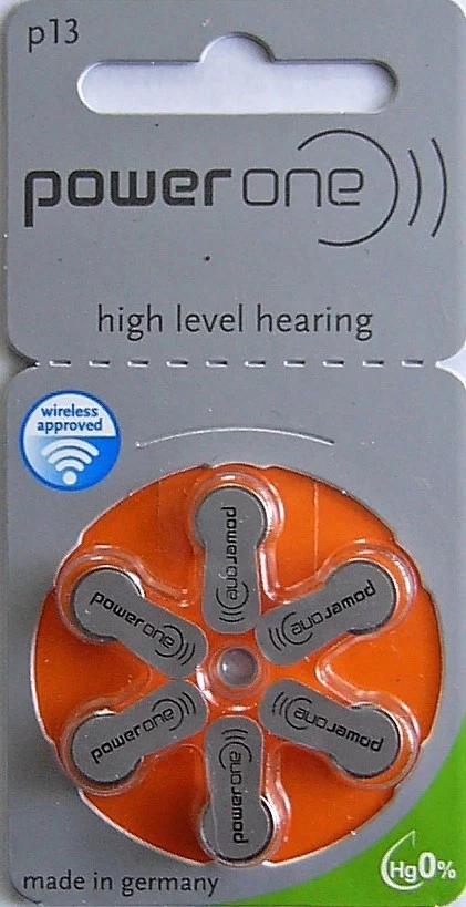 p13 Batterien Hörgeräte Batterie 13 PR48 A13 Powerone Varta , 6 Knopfzellen