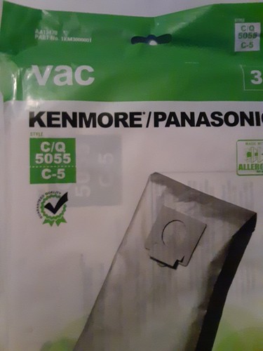 Kenmore Panasonic Vac Vacuum Style C/Q 5055 C-5 Cleaner Bags AA13470 New Lot 4 - Picture 2 of 4