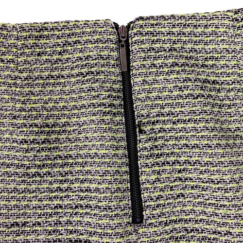 Alfani Skirt Women Size 6 Green Tweed Colorblock Office Professional Career Work - Picture 6 of 8