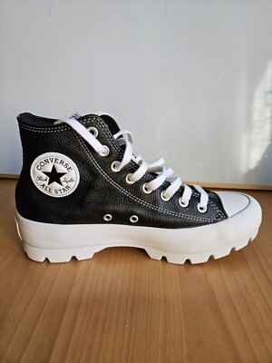 Converse Damen Plateau Schwarz Weiß Gr.39,5 25 cm Chuck Taylor All Star Stief...