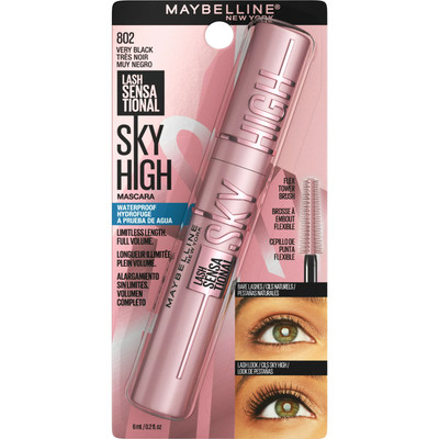 Maybelline Lash Sensational Sky High Waterproof Mascara Very Black, 0.2 fl. oz..