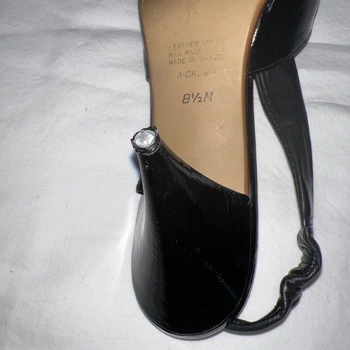 Vintage Women’s Gloria Vanderbilt Black Patent Leather Heels Shoes 8.5 M - Picture 9 of 10