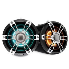 New Fusion SG-FLT652SPC 6.5'' Sports Grey Chrome Tower Speakers, RGBW LED