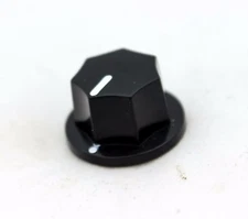 Jazz Bass Tone Knob (small), Effects Pedal Knob Black , press on split shaft 