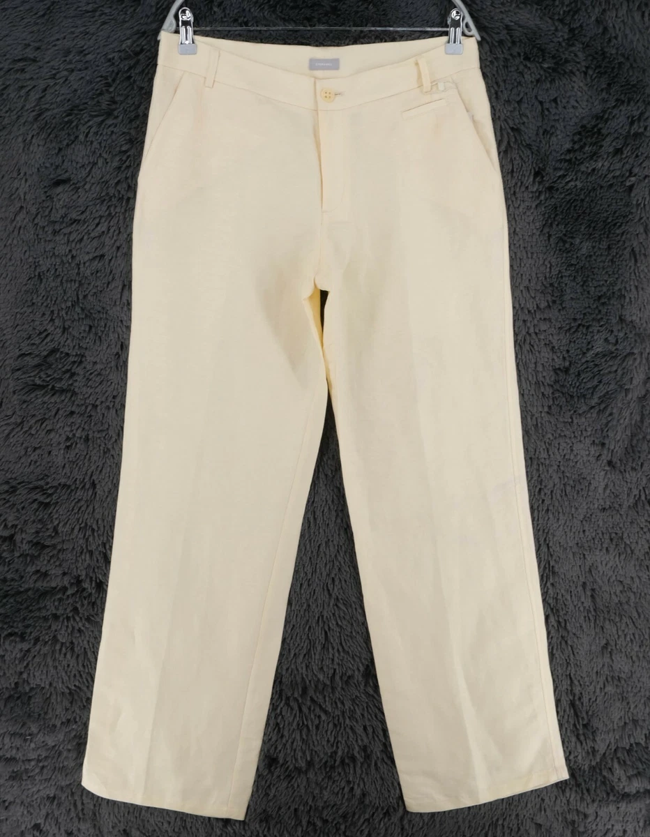 STEFANEL Beige Linen Pants Trousers Size EU 36 38 40 42 UK 6 8 10 12 US 4 6 8 10
