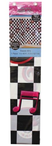 50's Rock & Roll Diner Scene Setter Retro Theme Party Wall Decoration Room Roll - Picture 2 of 3