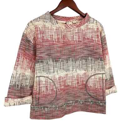 Anthropology Womens Size XS Red Sweatshirt Fall Winter Blouse Shirt Top Cozy