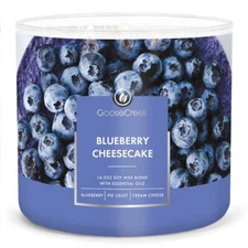 Goose Creek Blueberry Cheesecake Scented 3 Wick Jar Candle 14.5oz Sweet