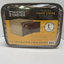 Friends Forever Dog Cat Crate Cover Reversible Large Fits 36" Crates