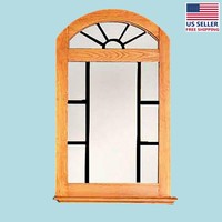 Vanity Mirror Windowpane Arch Heirloom Pine 39 H | Renovator's Supply on sale Vanity Mirror Windowpane Arch Heirloom Pine 39 H | Renovator's Supply on sale