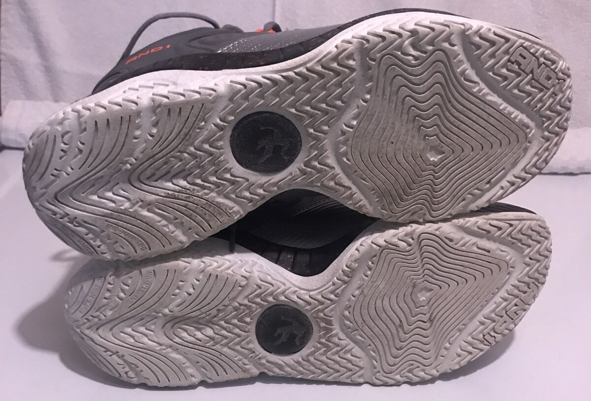 AND1 Men's Gray & Orange Buckets Basketball Shoe Size 9 eBay