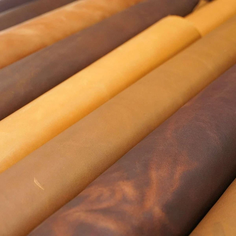 SLC Full Side 4/5 Ounce Assorted Earth Tone Chrome Tan Leather Side 8 to 12 SQFT - Image 2 of 2