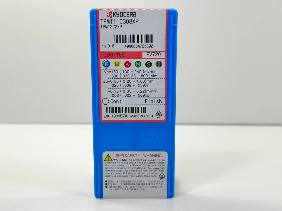 KYOCERA TPMT222XP TPMT110308XP New Cermet Inserts TLD07166 Grade PV720 10pcs - Image 2 of 2