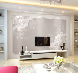 3D Gray Peony Poster 7 Wall Paper Murals Wall Print Wall ...