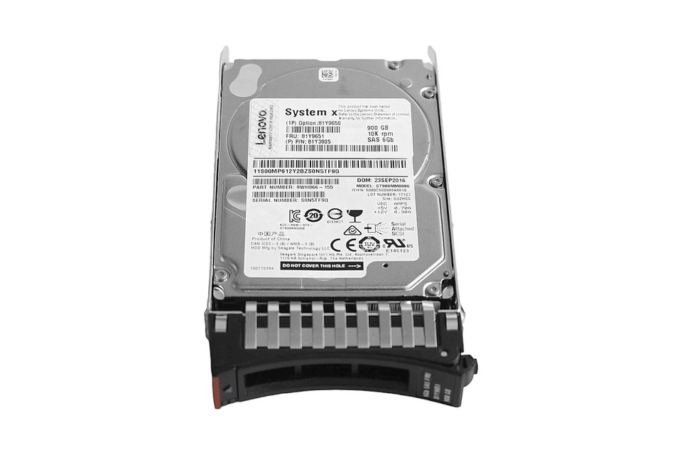 Lenovo 81Y9650 10k 6Gb SAS Festplatte 2.5" 900GB / ST900MM0006 / mit Caddy - Bild 1 von 1