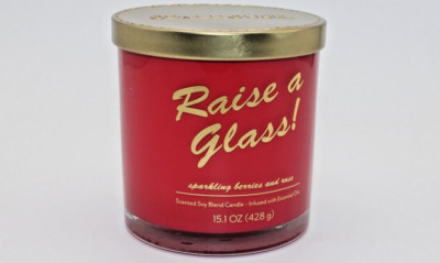 Raise A Glass Candle Sparkling Berries & Rose 15.1 Oz DBL WICK Candle Opalhouse