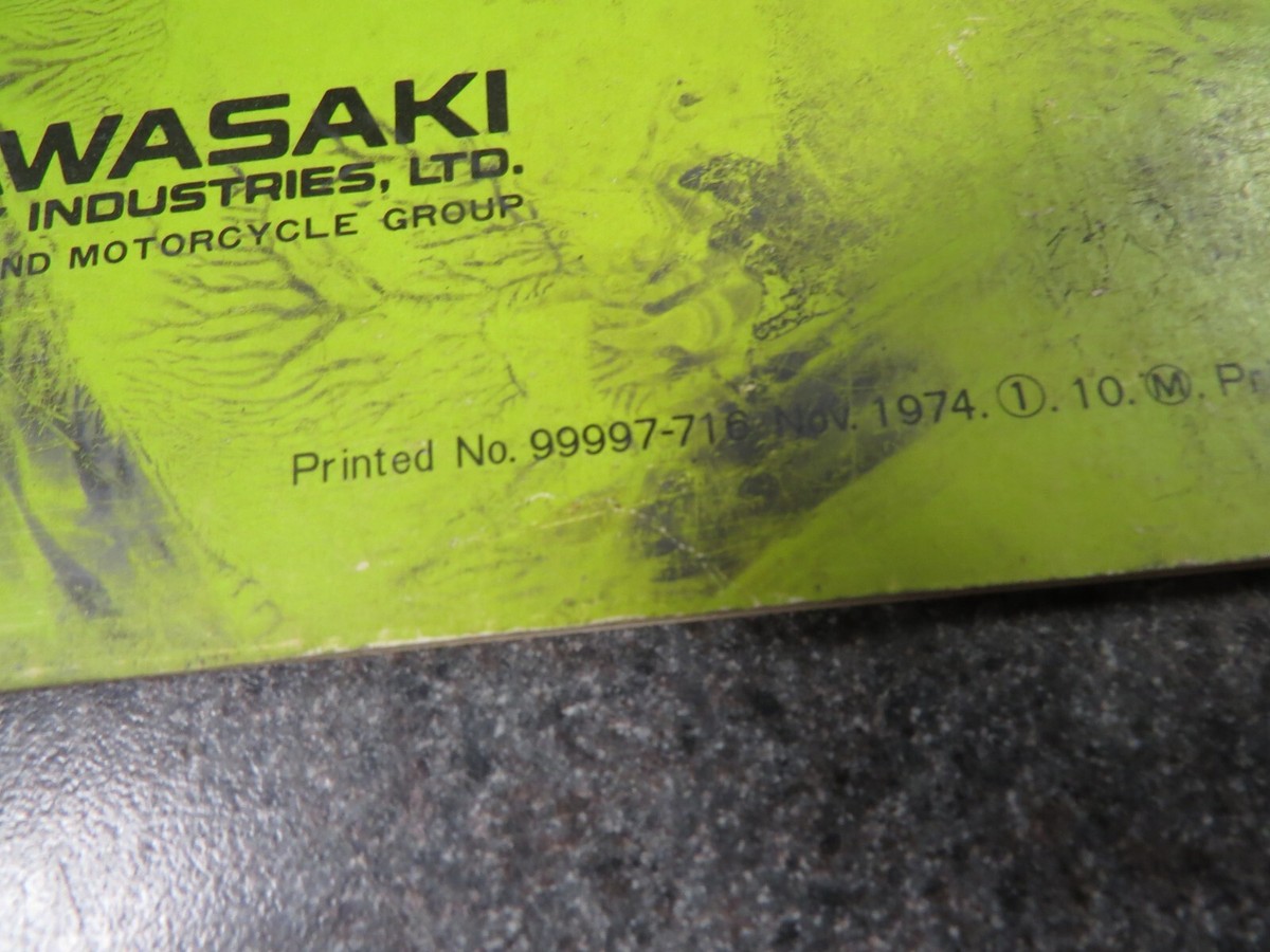 Kawasaki Factory Shop Service Manual 1975 KX125A 99997-716 | eBay