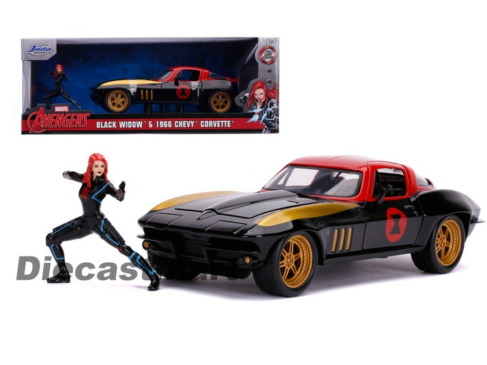Jada 1:24 Hollywood Rides Black Widow & 1966 Chevrolet