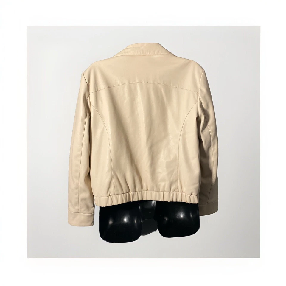 Chaqueta de cuero sintético XL crema Inc International Concepts para mujer Foto 2 de 4