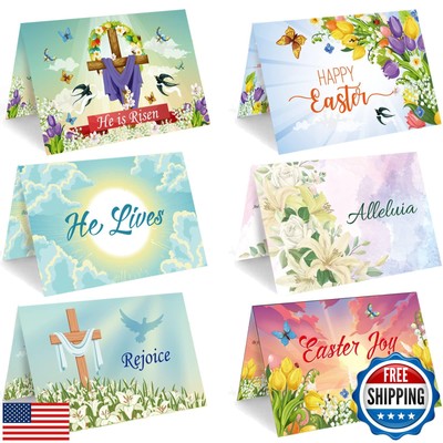 gisgfim Easter Greeting Cards with Scripture - Includes 24 Cards and Envelope