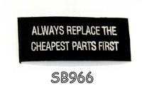 Always Replace The Cheapest Parts First Iron On Small Badge Patch For Biker Vest Always Replace The Cheapest Parts First Iron On Small Badge Patch For Biker Vest
