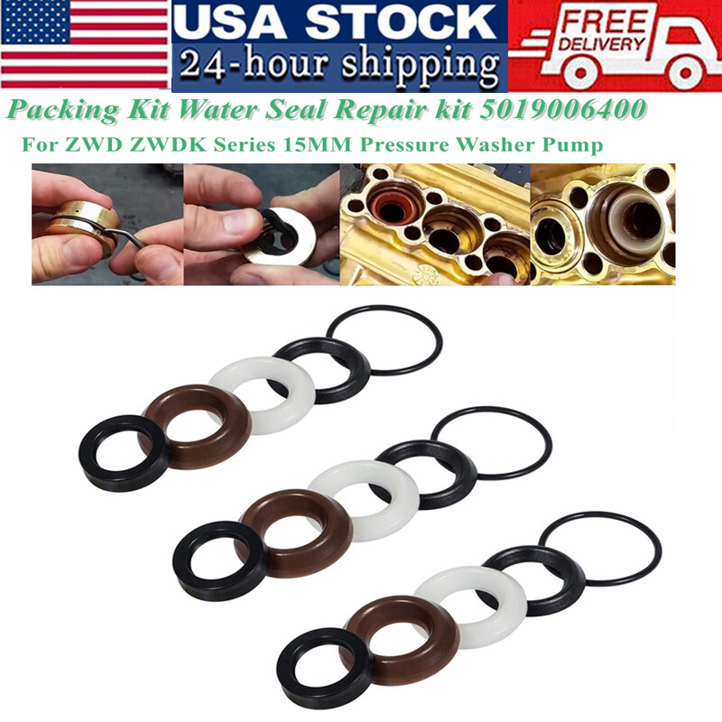Pressure Washer Packing Kit Pump Gaskets Repair Accessories Set 5019006400 for Comet ZWD ZWDK Series 15MM Pressure Washer Pump~2564 | ZA