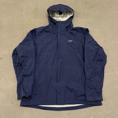 Patagonia Mens Large Torrentshell Rain Jacket Windbreaker Lightweight H2No Blue