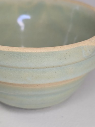 Rare Small McCoy Green Bowl USA 5 in wide Ribbed Mixing Bowl 2⅞ in high - Bild 7 von 9