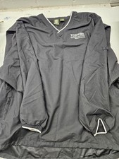 Vintage Toshiba  Black Netted Windbreaker Coat  Size XL