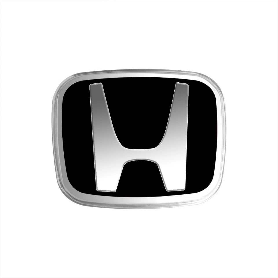 Black Steering Wheel Logo Fit For 2006+ Honda Civic Accord Racing Badge 50*40mm Foto 3 de 4