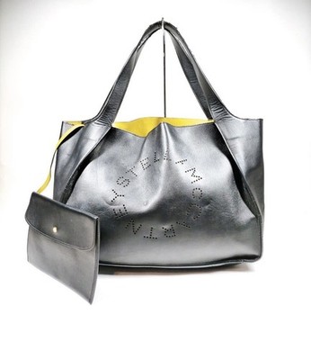 Stella McCartney Perforated Logo Tote Bag Handbag /Pouch Large Black/Defective