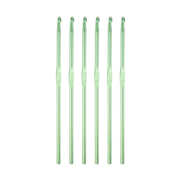 6 StüCk HäKelnadel Aluminum 4Mm Stricknadeln FüR Diy Bastelgarn GrüN-image