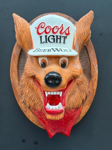 Coors Light - Beer Wolf - 3-D - 14”x10” - Vintage 1987 - Very Good Condition